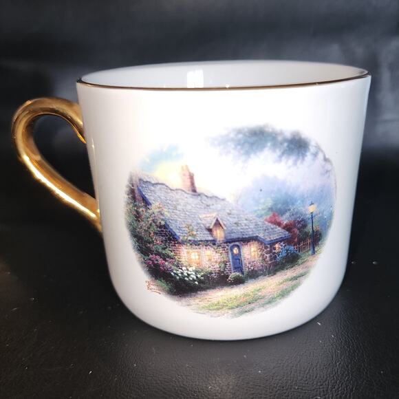 Thomas Kinkade Coffee Mug Cup Moonlight Cottage Teleflora - Picture 1 of 5